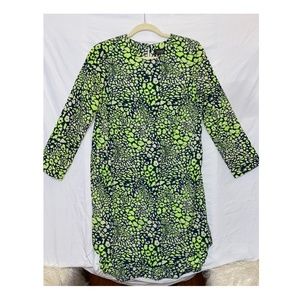 Topshop Neon Leopard Hi/Low Tunic Dress